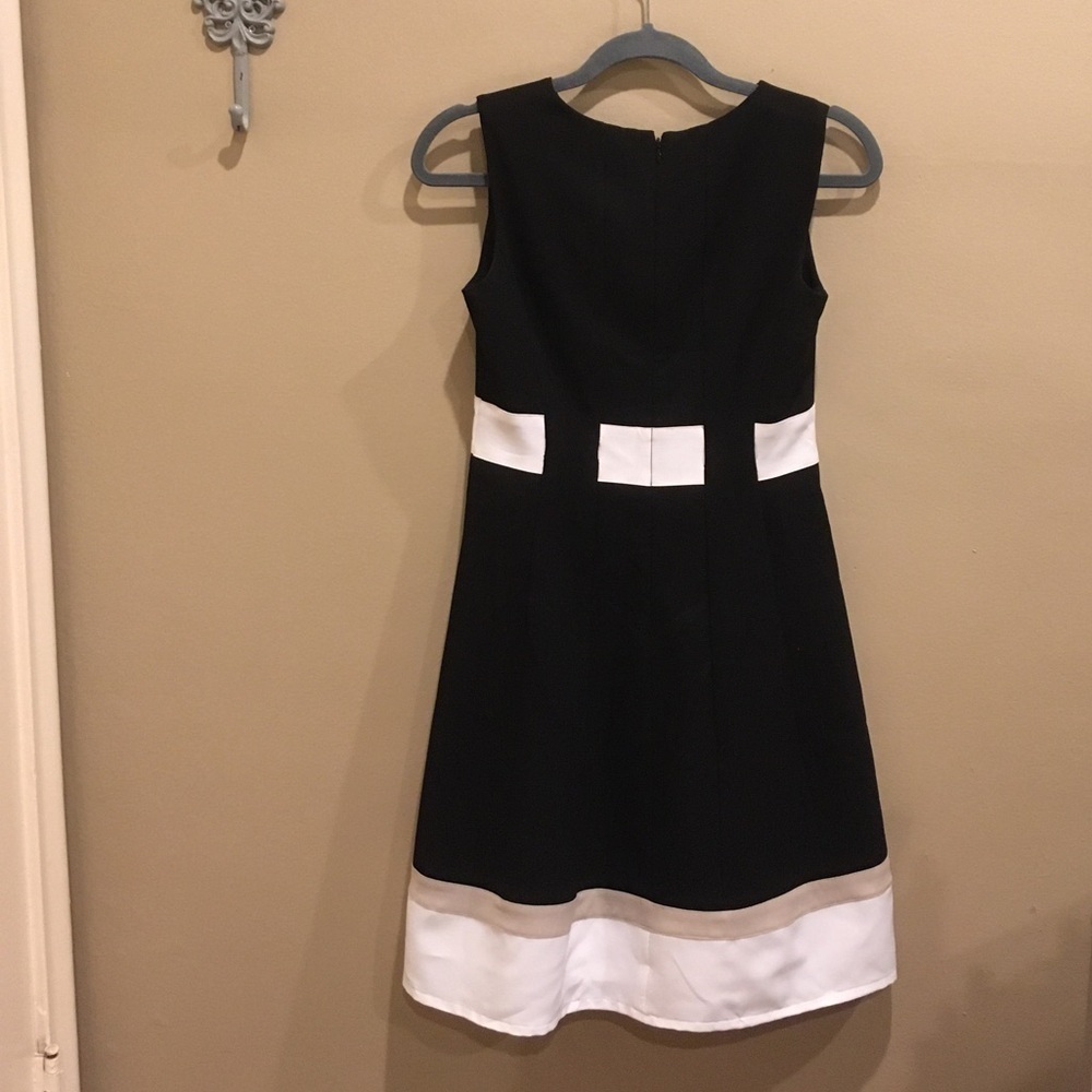 Calvin Klein Fit & Flare Colorblock Dress Size 4P - Picture 3 of 9